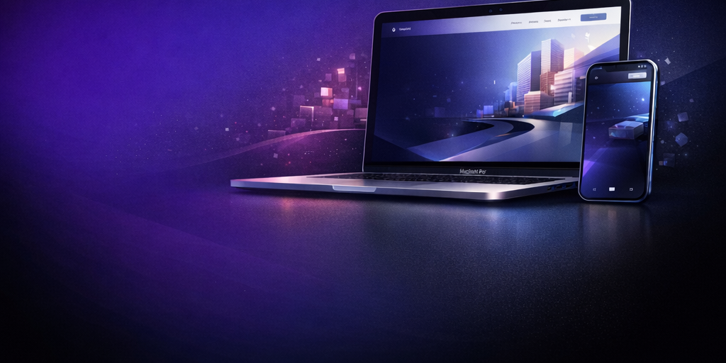 Wizualizacja nowoczesnej strony internetowej w stylu premium